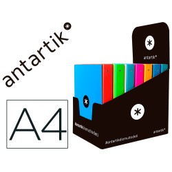 14 Unidades - Carpeta antartik a4 forrada 4 anillas 25 mm redondas colores surtidos