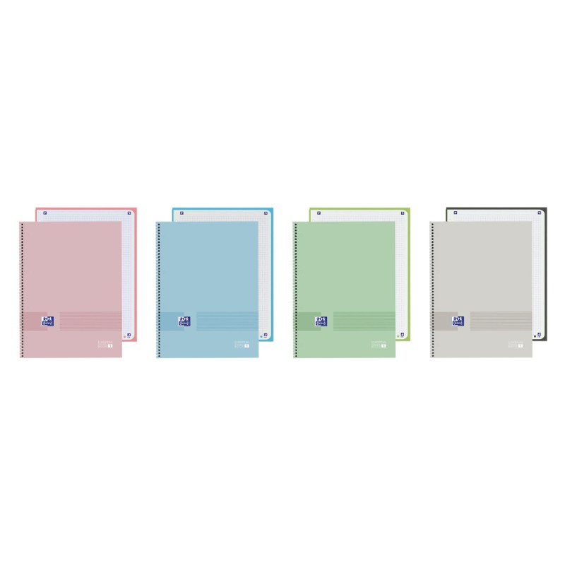 Cuaderno espiral oxford europeanbook 1 you tapa extradura din a4+ 80 hojas cuadro 5 mm color pastel