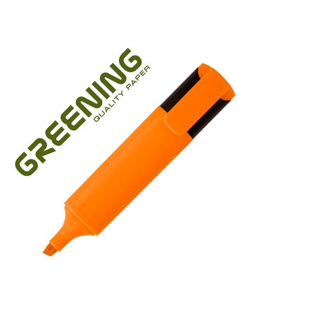 12 Unidades - Rotulador greening fluorescente punta biselada naranja