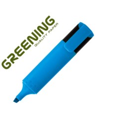 12 Unidades - Rotulador greening fluorescente punta biselada azul