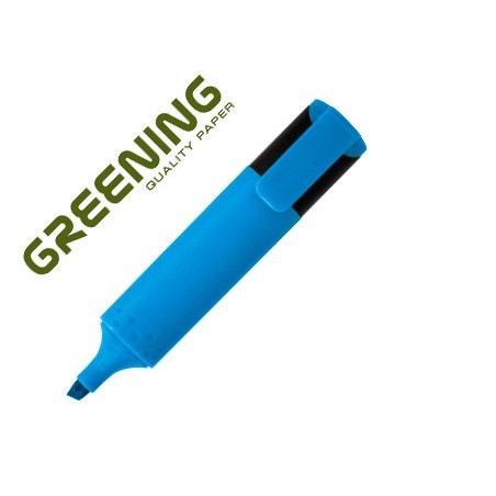12 Unidades - Rotulador greening fluorescente punta biselada azul