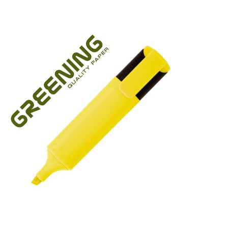 12 Unidades - Rotulador greening fluorescente punta biselada amarillo