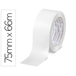 Cinta adhesiva q-connect polipropileno blanca 66 m x 75 mm para embalaje