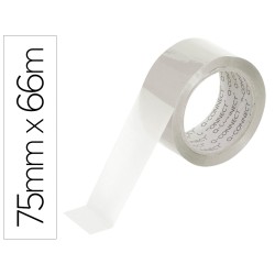 Cinta adhesiva q-connect polipropileno transparente 66 m x 75 mm para embalaje