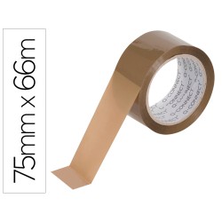 Cinta adhesiva q-connect polipropileno havana 66 m x 75 mm para embalaje