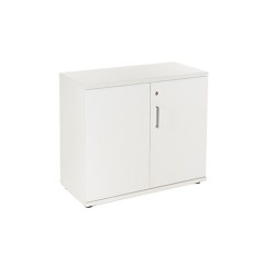 Armario rocada con un estante y dos puertas enteras serie store 78x90x45 cm acabado gris/blanco