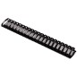 Canutillo q-connect ovalado 51 mm plastico negro capacidad 490 hojas caja de 10 unidades