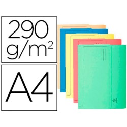 10 Unidades - Subcarpeta cartulina con bolsa exacompta din a4 colores surtidos 290 gr