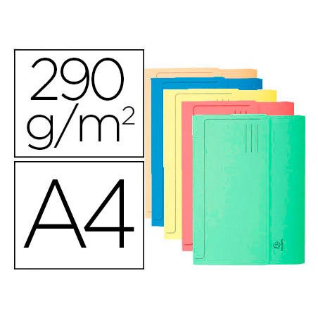 50 Unidades - Subcarpeta cartulina con bolsa exacompta din a4 colores surtidos 290 gr