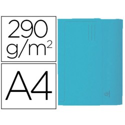50 Unidades - Subcarpeta cartulina con bolsa exacompta din a4 celeste 290 gr