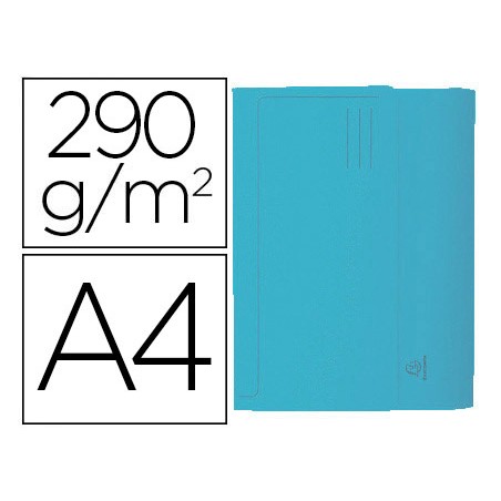 50 Unidades - Subcarpeta cartulina con bolsa exacompta din a4 celeste 290 gr