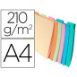 10 Unidades - Subcarpeta cartulina exacompta din a4 apaisada pestaña lateral 6 colores surtidos