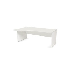 Mesa rocada serie work 180x110x76 cm izquierda acabado aw04 blanco/blanco