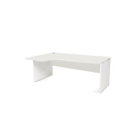 Mesa rocada serie work 180x110x76 cm izquierda acabado aw04 blanco/blanco