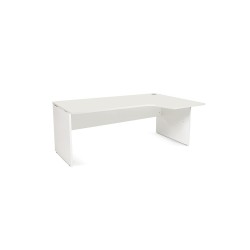 Mesa rocada serie work 180x110x76 cm derecha acabado aw04 blanco/blanco