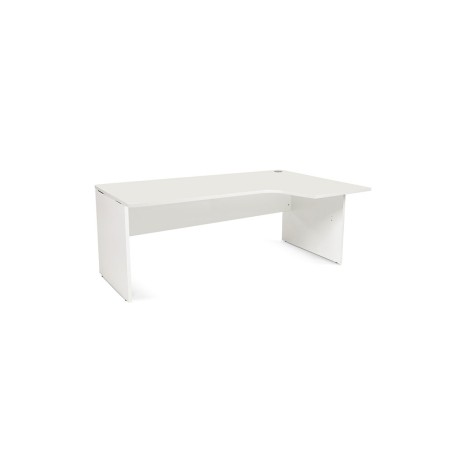 Mesa rocada serie work 180x110x76 cm derecha acabado aw04 blanco/blanco