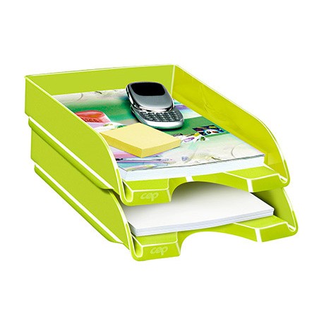 Bandeja sobremesa cep plastico verde 257x348x66 mm