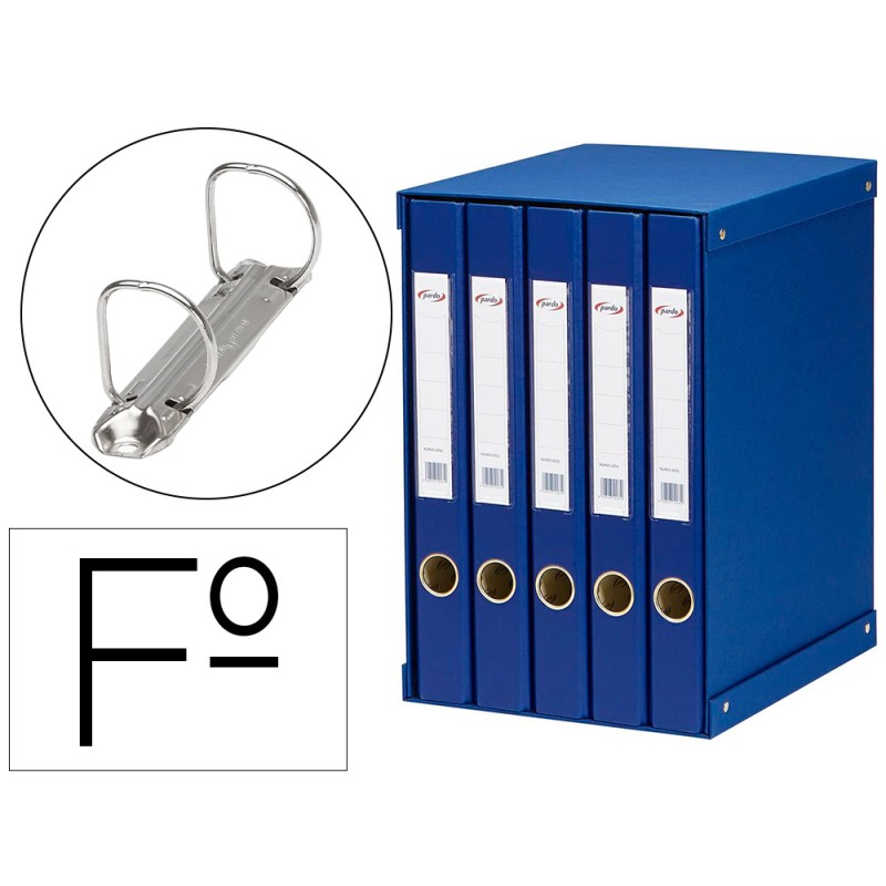 Modulo pardo 5 archivadores de palanca folio 2 anillas 25 mm azul 350x230x300 mm Modulo pardo 5 archivadores de palanca folio 2 anillas 25 mm azul 350x230x300 mm