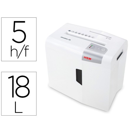 Destructora de documentos hsm shredstar x5 capacidad de corte 5 h en particulas destruye grapas clips cd y tarjetas