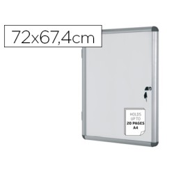 Vitrina de anuncios bi-office fondo magnetico extraplana de interior 720x674 mm