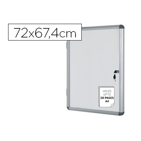 Vitrina de anuncios bi-office fondo magnetico extraplana de interior 720x674 mm