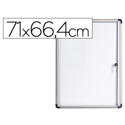Vitrina de anuncios bi-office fondo magnetico extraplana de interior 710x664 mm