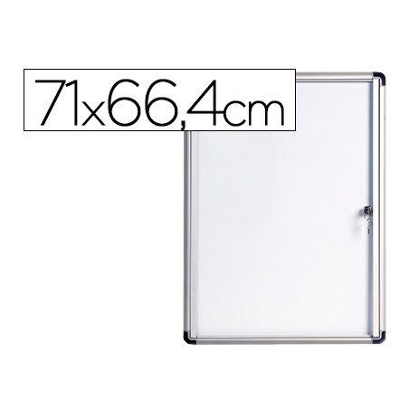 Vitrina de anuncios bi-office fondo magnetico extraplana de interior 710x664 mm
