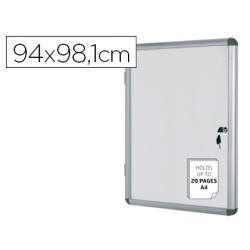 Vitrina de anuncios bi-office fondo magnetico extraplana de interior 940x981 mm