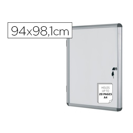 Vitrina de anuncios bi-office fondo magnetico extraplana de interior 940x981 mm