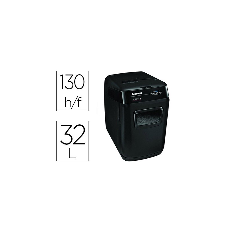 Destructora de documentos fellowes automax 150c capacidad de corte 150 hojas clips grapas tarjetas y cd 32l