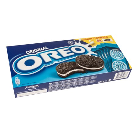 Galleta oreo original caja de 5 paquetes de 4 unidades 220 g