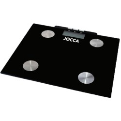 Bascula inteligente jocca de vidrio templado con bluetooth mide peso grasa agua hasta 8 usuarios capacidad hasta 180 kg