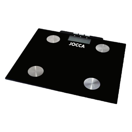 Bascula inteligente jocca de vidrio templado con bluetooth mide peso grasa agua hasta 8 usuarios capacidad hasta 180 kg