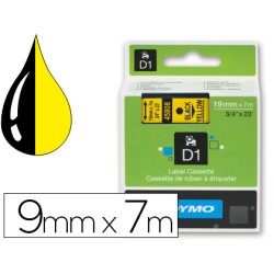 Cinta dymo negro amarillo 9mm x 7 m d1
