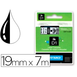 Cinta dymo negro transparente 19mm x 7 m d1