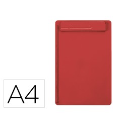Portanotas maul go din a4 plastico reciclado con pinza color rojo