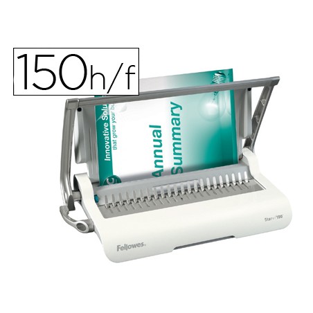 Encuadernadora para canutillo fellowes star+150 perfora 15 hojas tamaño din a4 encuaderna hasta 150 hojas