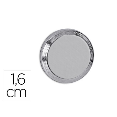 Iman maul cilindrico de neodimio 1,6 cm peso max. 5 kg diametro color plata