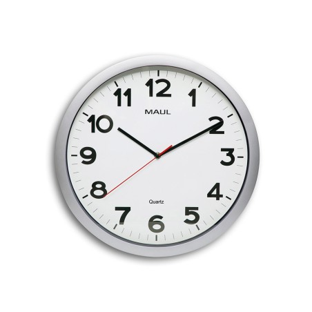 Reloj maul step de pared redondo 40 cm diametro electrico color plata