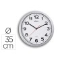 Reloj maul step de pared redondo 35 cm diametro electrico color plata