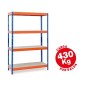 Estanteria metalica ar storage 200x100x60cm 4 estantes 430kg por estante bandejas de maderasin tornillos azul naranja Estanteria metalica ar storage 200x100x60cm 4 estantes 430kg por estante bandejas de maderasin tornillos azul naranja