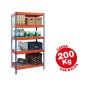 Estanteria metalica ar storage 192x90x45 cm 5 estantes 220kg por estante bandejas de maderasin tornillos azul naranja Estanteria metalica ar storage 192x90x45 cm 5 estantes 220kg por estante bandejas de maderasin tornillos azul naranja