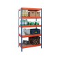 Estanteria metalica ar storage 192x90x45 cm 5 estantes 220kg por estante bandejas de maderasin tornillos azul naranja Estanteria metalica ar storage 192x90x45 cm 5 estantes 220kg por estante bandejas de maderasin tornillos azul naranja