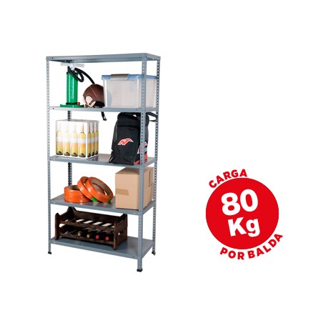 Estanteria metalica ar storage 180x90x40 cm 5 estantes 80 kg por estante color gris