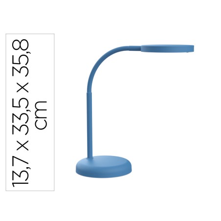 Lampara de escritorio maul led 5w 769lm luz calida brazo y cabezal giratorios azul