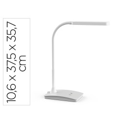 Lampara de escritorio maul led 5w 616lm luz ajustable panel tactil doble brazo blanca