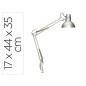 Lampara de escritorio maul metal 57w doble brazo cabezal orientable pinza plateada