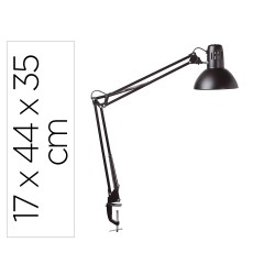 Lampara de escritorio maul metal 57w doble brazo cabezal orientable pinza negra