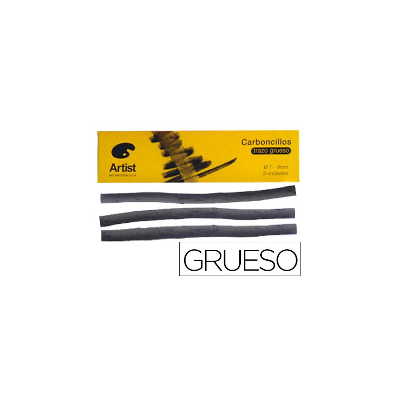 Carboncillo artist grueso 7-9 mm caja de 3 unidades