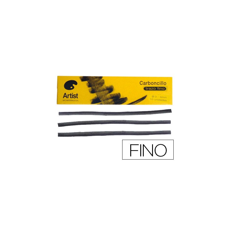Carboncillo artist fino 3-4 mm caja de 10 unidades